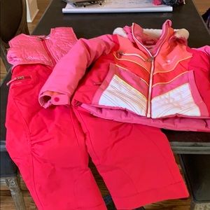 Obermeyer girls bib and “I grow” snow jacket